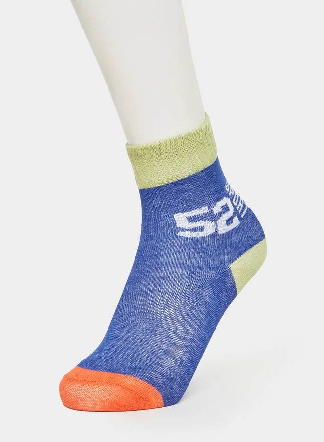 Styli Pack of 5 - Color Block Printed Socks